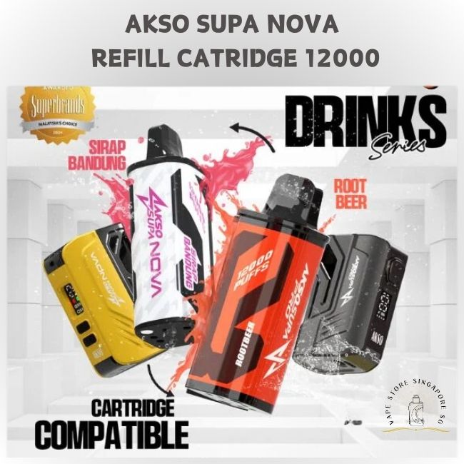 AKSO SUPA NOVA 12000 REFILL CATRIDGE -Vape Store Singapore SG