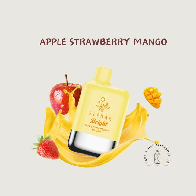 ELFBAR BRIGHT 6000 DISPOSABLE APPLE STRAWBERRY MANGO-Vape Store Singapore SG