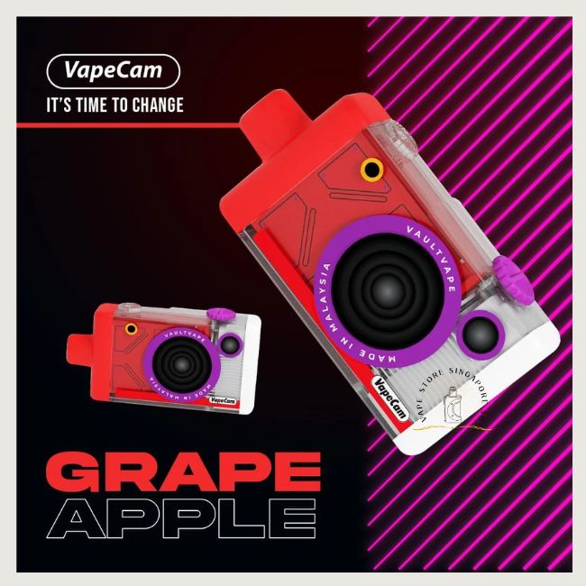 VAPECAM 12000 STARTED KIT SET GRAPE APPLE -Vape Store Singapore SG