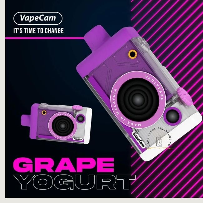 VAPECAM 12000 STARTED KIT SET GRAPE YOGURT -Vape Store Singapore SG