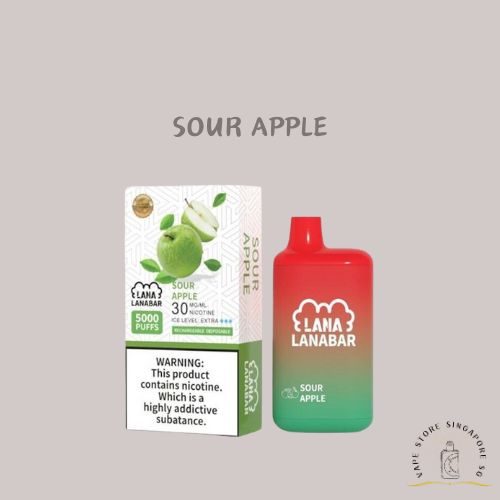 LANA BAR 5000 DISPOSABLE SOUR APPLE-Vape Store Singapore SG