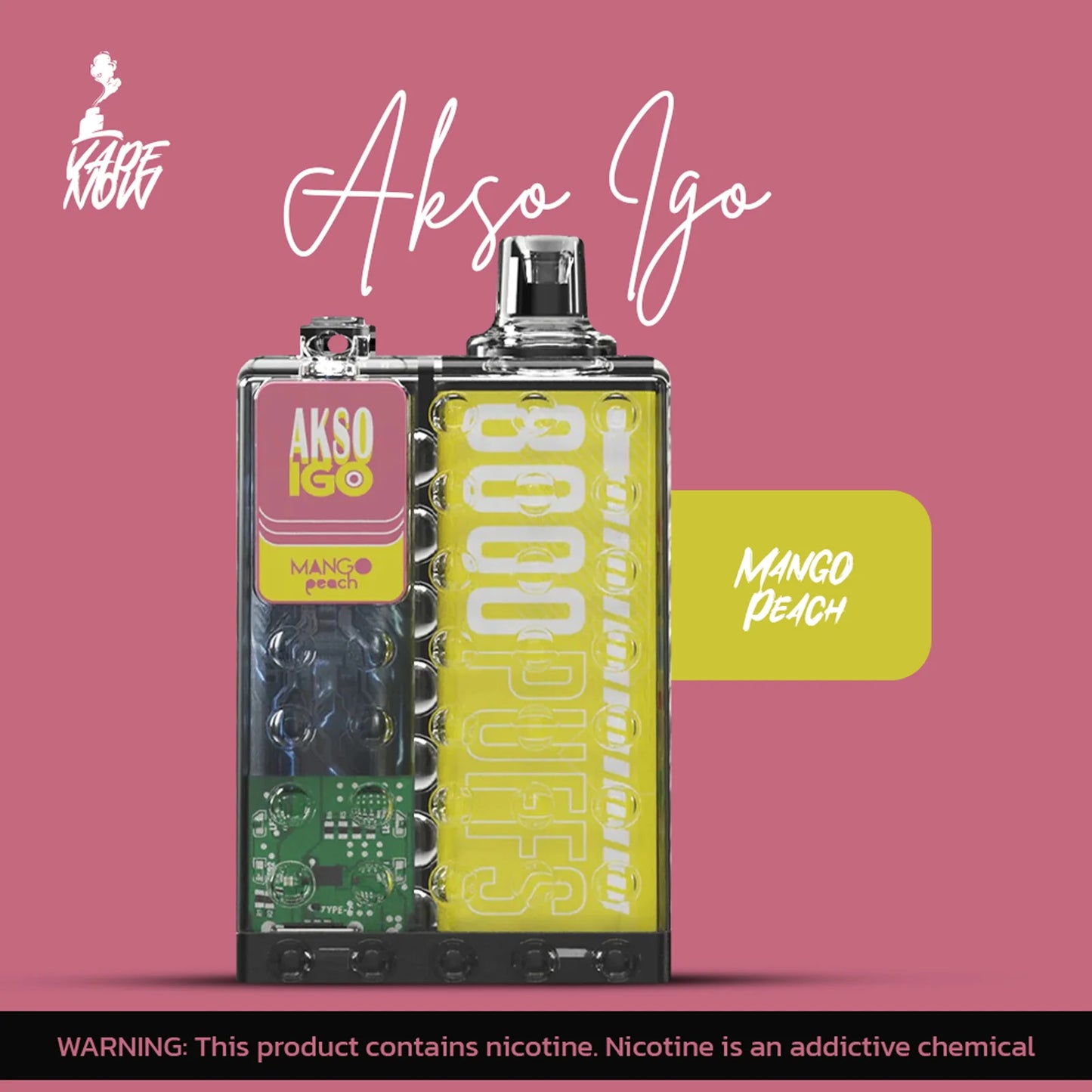 AKSO IGO 8000 DISPOSABLE MANGO PEACH -Vape Store Singapore SG 